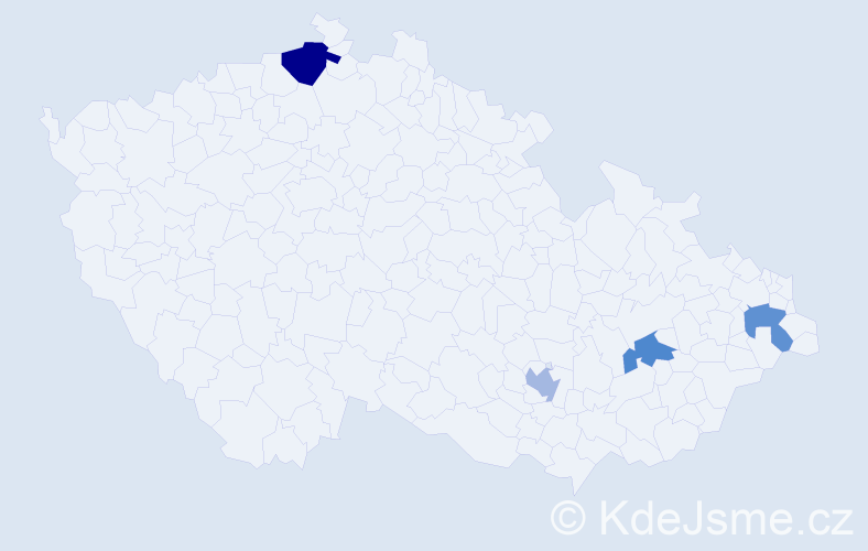 Příjmení: 'Kosztyu', počet výskytů 10 v celé ČR