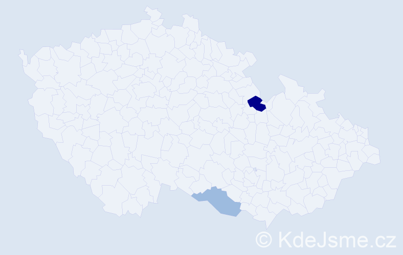 Příjmení: 'Kinčíková', počet výskytů 5 v celé ČR