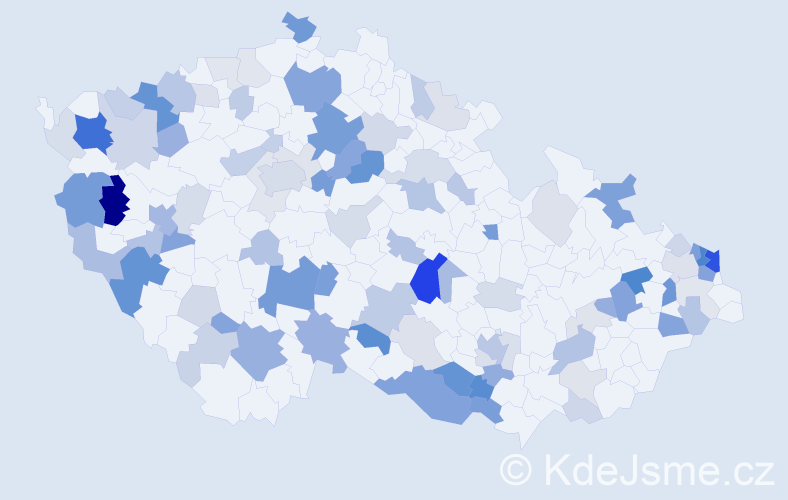 Příjmení: 'Szabóová', počet výskytů 254 v celé ČR