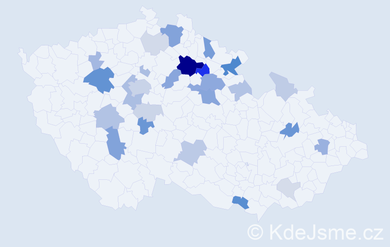 Příjmení: 'Khun', počet výskytů 83 v celé ČR