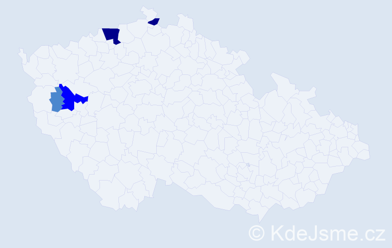 Příjmení: 'Forfera', počet výskytů 9 v celé ČR