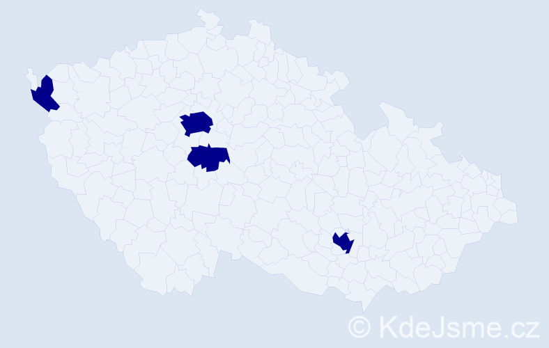Příjmení: 'Botev', počet výskytů 4 v celé ČR