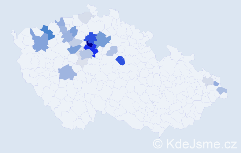 Příjmení: 'Lafek', počet výskytů 105 v celé ČR