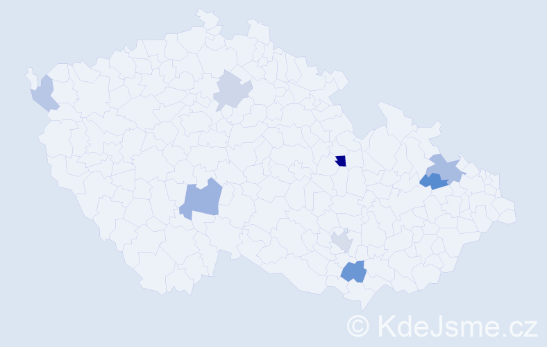 Příjmení: 'Verešpej', počet výskytů 14 v celé ČR