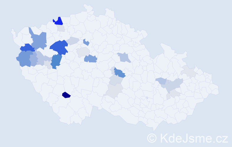 Příjmení: 'Rédl', počet výskytů 86 v celé ČR