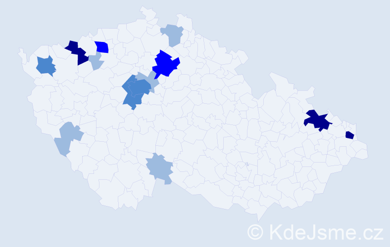 Příjmení: 'Budáč', počet výskytů 29 v celé ČR