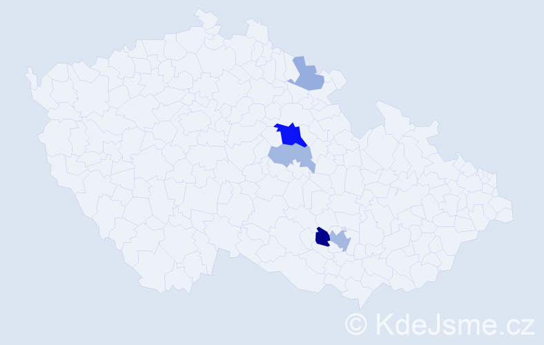 Příjmení: 'Mokrenová', počet výskytů 13 v celé ČR