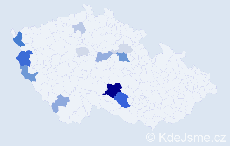 Příjmení: 'Královská', počet výskytů 43 v celé ČR
