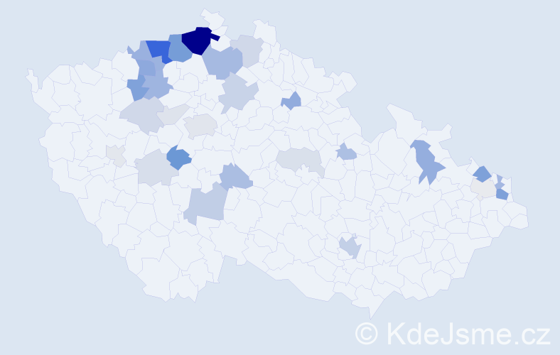 Příjmení: 'Gaňová', počet výskytů 98 v celé ČR
