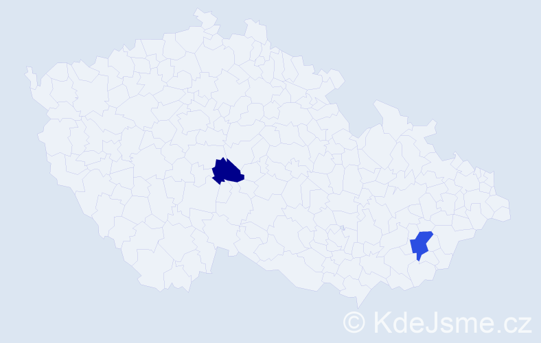 Příjmení: 'Lambrev', počet výskytů 3 v celé ČR