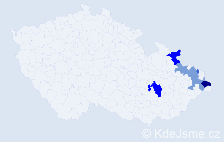 Příjmení: 'Sojčák', počet výskytů 32 v celé ČR