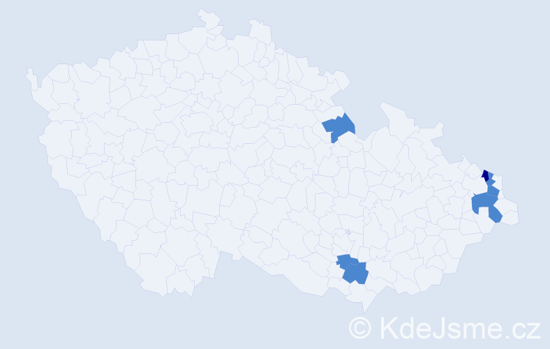 Příjmení: 'Drbulová', počet výskytů 9 v celé ČR
