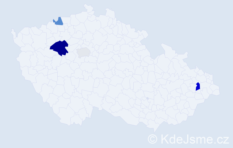 Příjmení: 'Ráchelová', počet výskytů 7 v celé ČR