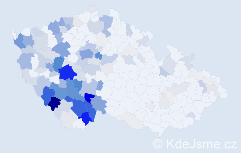 Příjmení: 'Vondrášek', počet výskytů 639 v celé ČR