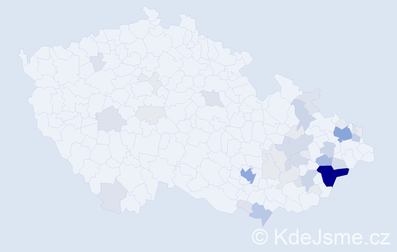 Příjmení: 'Tydlačková', počet výskytů 142 v celé ČR