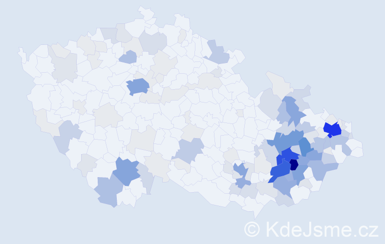 Příjmení: 'Mlčáková', počet výskytů 520 v celé ČR