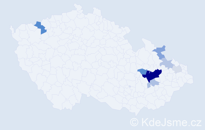 Příjmení: 'Bolová', počet výskytů 18 v celé ČR
