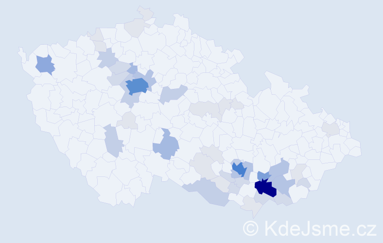 Příjmení: 'Goliáš', počet výskytů 153 v celé ČR