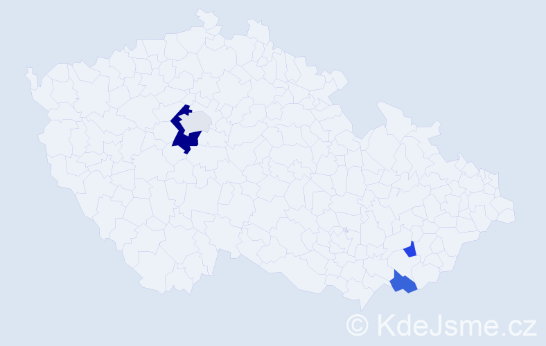 Příjmení: 'Podprocká', počet výskytů 7 v celé ČR