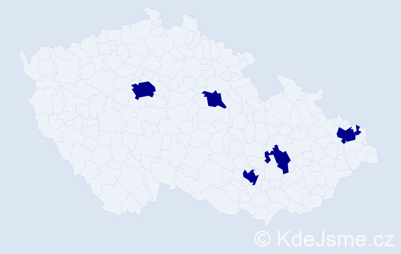 Příjmení: 'Mikulaško', počet výskytů 6 v celé ČR