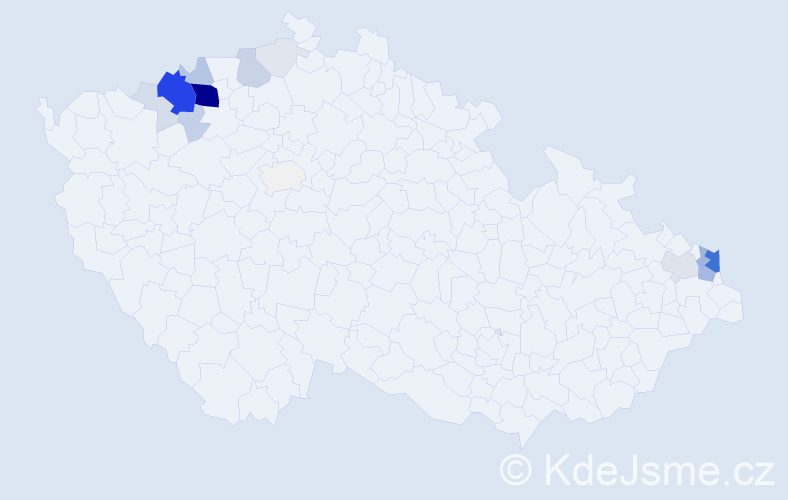Příjmení: 'Kirvejová', počet výskytů 82 v celé ČR