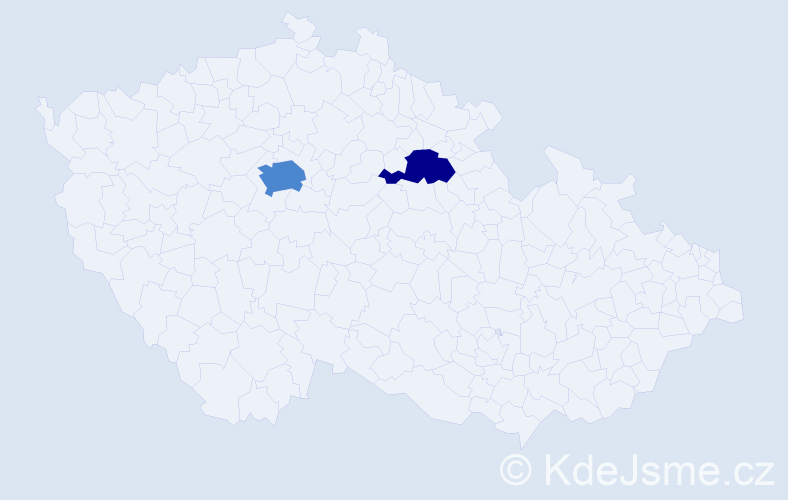 Příjmení: 'Kubeniková', počet výskytů 4 v celé ČR