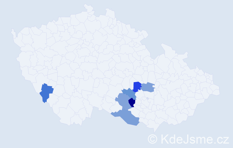 Příjmení: 'Plucek', počet výskytů 24 v celé ČR