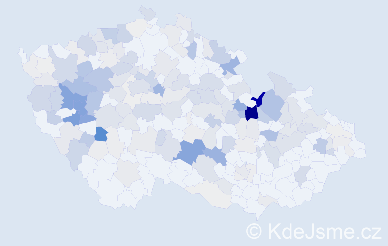 Příjmení: 'Cinková', počet výskytů 584 v celé ČR