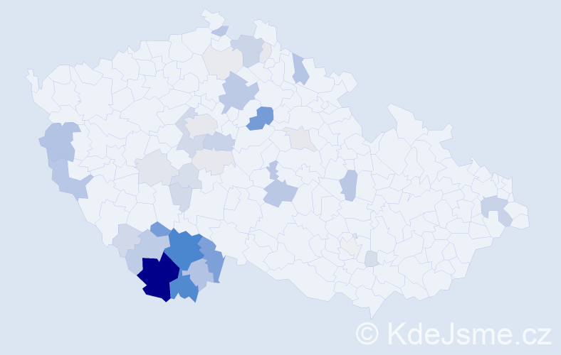 Příjmení: 'Bürger', počet výskytů 189 v celé ČR