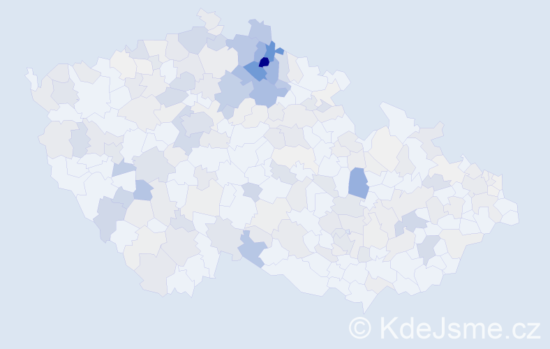 Příjmení: 'Kopal', počet výskytů 769 v celé ČR