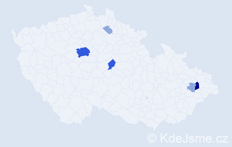 Příjmení: 'Giba', počet výskytů 13 v celé ČR