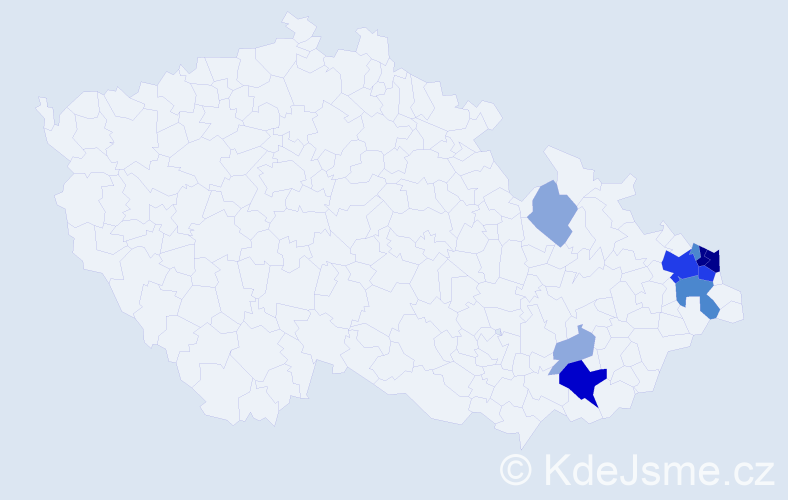 Příjmení: 'Potyková', počet výskytů 49 v celé ČR