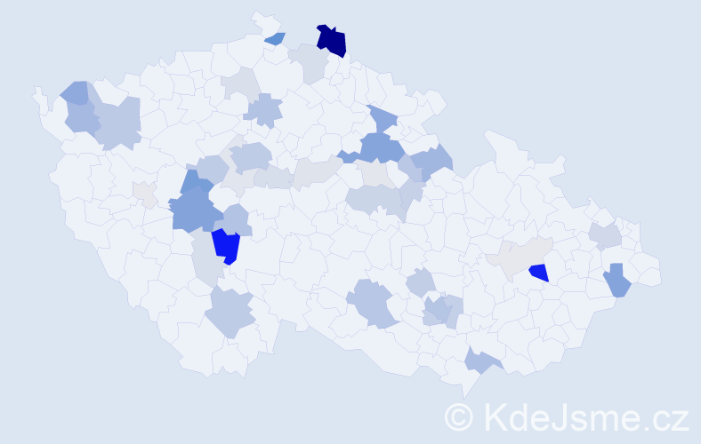 Příjmení: 'Labská', počet výskytů 125 v celé ČR