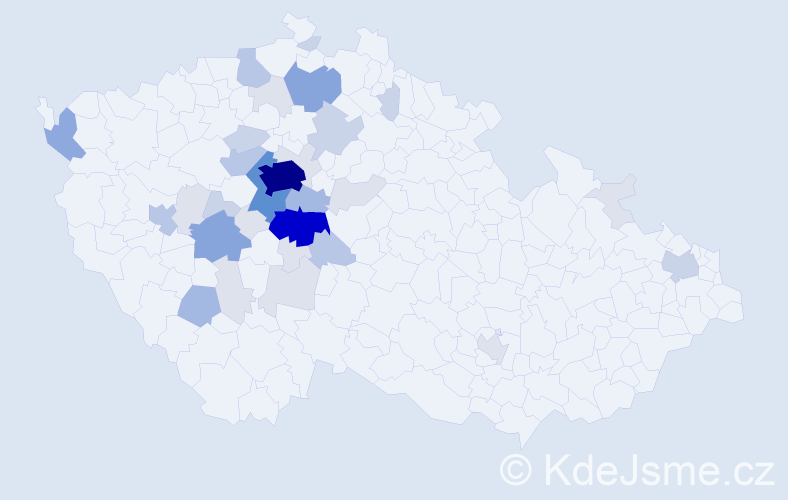 Příjmení: 'Pitelka', počet výskytů 119 v celé ČR