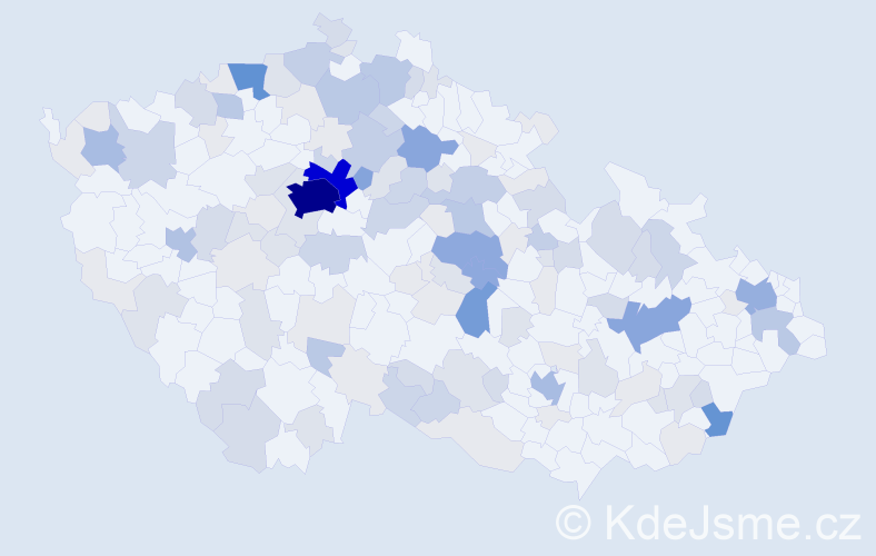 Příjmení: 'Bodlák', počet výskytů 452 v celé ČR