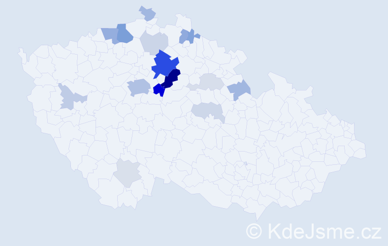 Příjmení: 'Cidlina', počet výskytů 54 v celé ČR