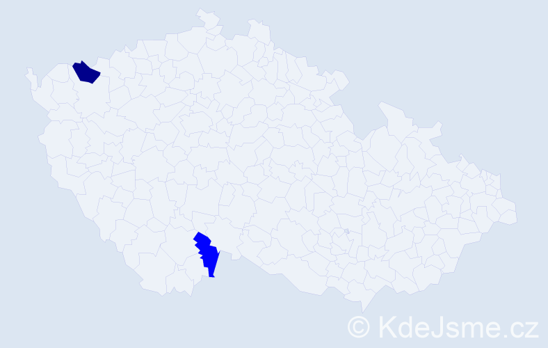 Příjmení: 'Grieč', počet výskytů 5 v celé ČR