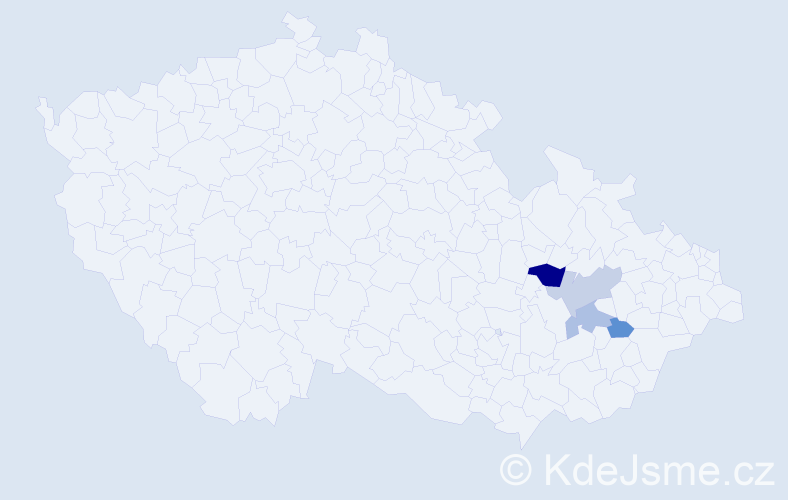 Příjmení: 'Kocvrlich', počet výskytů 15 v celé ČR