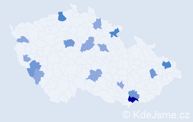 Příjmení: 'Leskovská', počet výskytů 33 v celé ČR