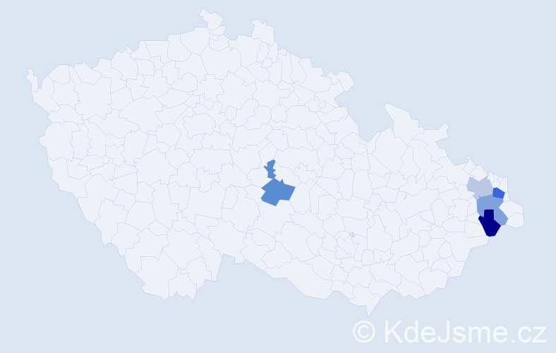 Příjmení: 'Obajtková', počet výskytů 6 v celé ČR