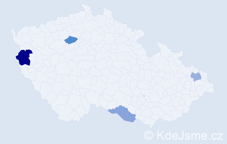 Příjmení: 'Maňovská', počet výskytů 6 v celé ČR