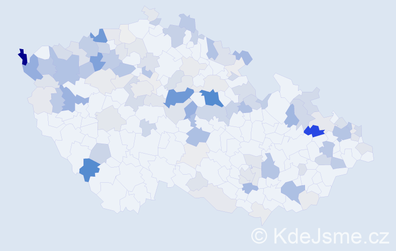 Příjmení: 'Gašpar', počet výskytů 437 v celé ČR