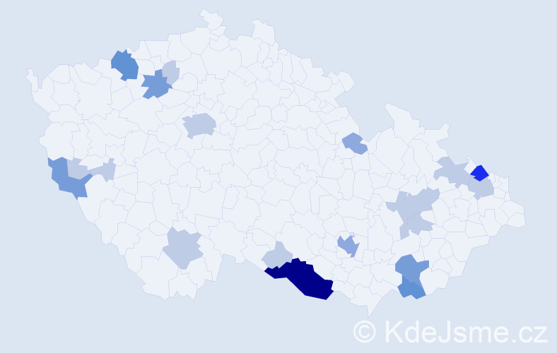 Příjmení: 'Černaj', počet výskytů 48 v celé ČR