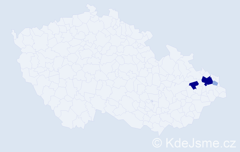 Příjmení: 'Pavlonka', počet výskytů 11 v celé ČR