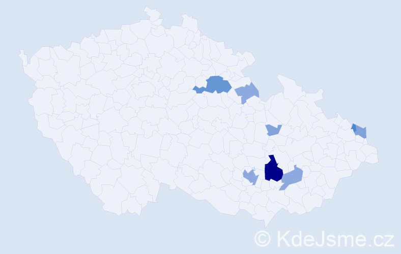 Příjmení: 'Rumpelová', počet výskytů 24 v celé ČR