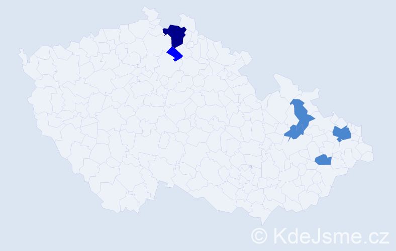 Příjmení: 'Vojčiniaková', počet výskytů 9 v celé ČR