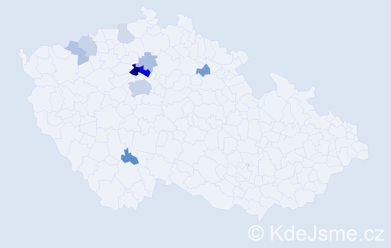 Příjmení: 'Humhej', počet výskytů 24 v celé ČR