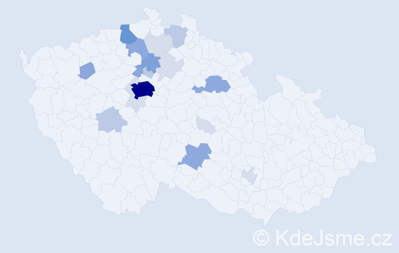 Příjmení: 'Derfl', počet výskytů 59 v celé ČR
