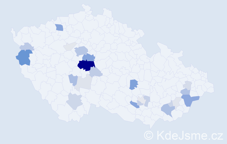 Příjmení: 'Pohunek', počet výskytů 97 v celé ČR