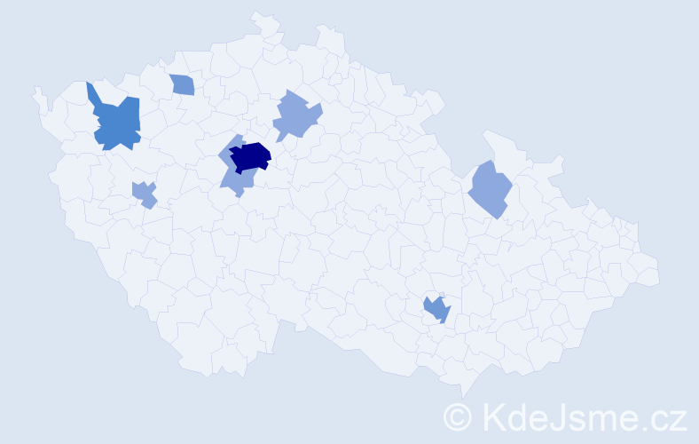 Příjmení: 'Brunn', počet výskytů 17 v celé ČR